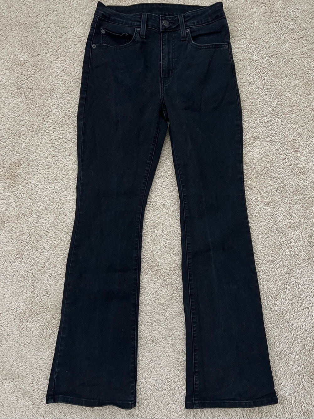 Levi's Women's Jeans 27x30 Black Denim High Rise Boot Cut Wide Leg